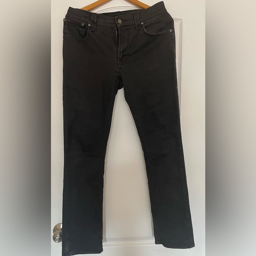 Italy Made Nudie Jeans, Black Thin Fit